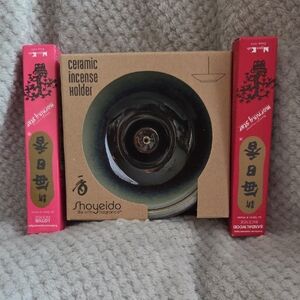 Ceramic Incense Holder with 2 Boxes Of 50 Sticks Of Insense Each